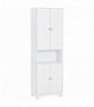 183x60cm Tall Freestanding Bathroom Cabinet Retro Shutters 3 Compartments White