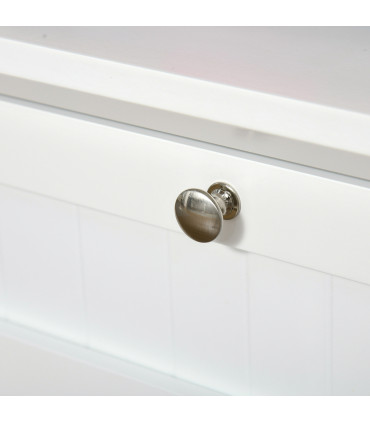 Kitchen Storage Cupboard w/ Microwave Drawer for Dining Room, White