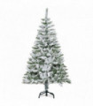 5ft Snow Flocked Artificial Christmas Tree w/ Realistic Branch Tips HOMCOM