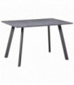 Modern Rectangular Dining Table with Metal Legs Indoor, Dark Grey