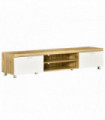 HOMCOM Modern Unit for TV w/ Cabinet Shelf for Living Room - Light Brown