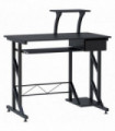 Computer Desk Quality Office Home PC Shelf Tray Wood Station Black HOMCOM
