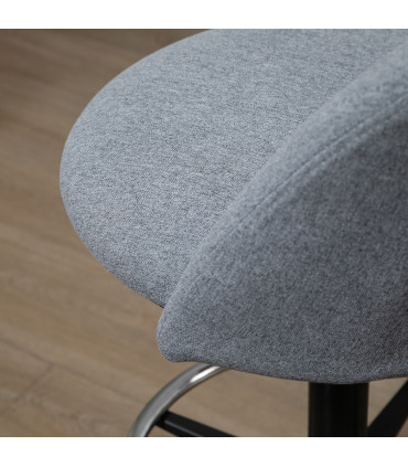 97cm Draughtsman Chair Home Office  5 Wheels Padded Seat Grey Vinsetto