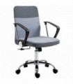 Office Chair Linen Swivel Desk Chair Home Study Rocker w/ Wheel, Grey Vinsetto