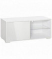 High Gloss TV Stand Storage Cabinet 2 Shelves for Living Room White