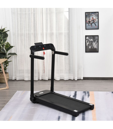 1.85HP Foldable Electric Treadmill Fitness Safety Lock LED Screen Black HOMCOM