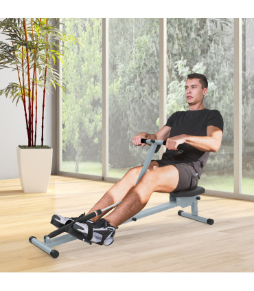 12 Level Fitness Rowing Machine Cardio Fitness Workout and Gym Training HOMCOM