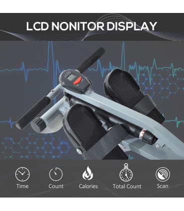 12 Level Fitness Rowing Machine Cardio Fitness Workout and Gym Training HOMCOM