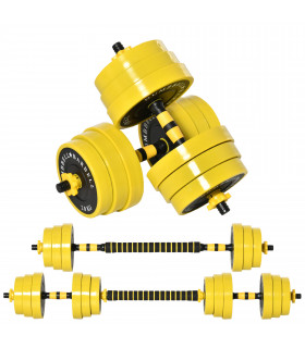 30KG Barbell & Dumbbell Set Fitness Exercise Home Gym Plate Bar HOMCOM