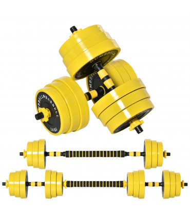 30KG Barbell & Dumbbell Set Fitness Exercise Home Gym Plate Bar HOMCOM