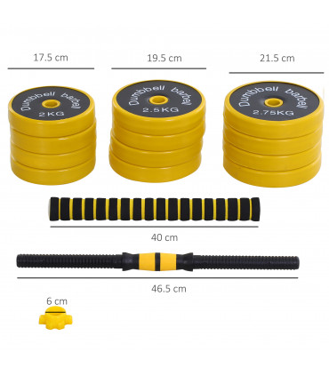 30KG Barbell & Dumbbell Set Fitness Exercise Home Gym Plate Bar HOMCOM