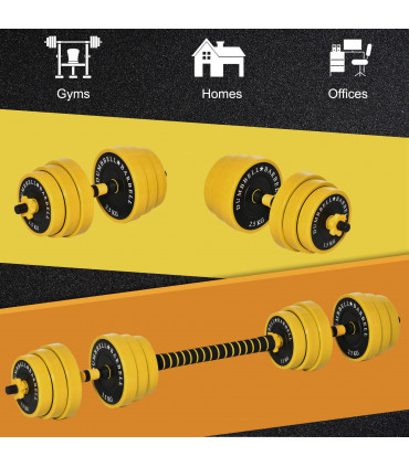 30KG Barbell & Dumbbell Set Fitness Exercise Home Gym Plate Bar HOMCOM