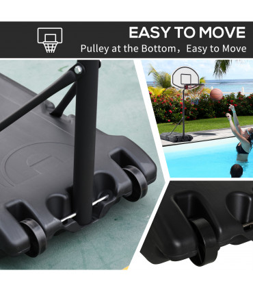Basketball Stand and  94-123cm Height Adjustable Hoo For Pool Side HOMCOM