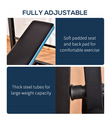 Adjustable Weight Bench with Leg Developer Barbell Rack for Home Gym HOMCOM