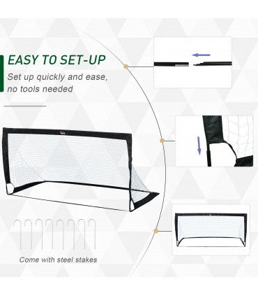 Football Goal Folding Outdoor with All Weather Net Kids Adults 6'x3' HOMCOM