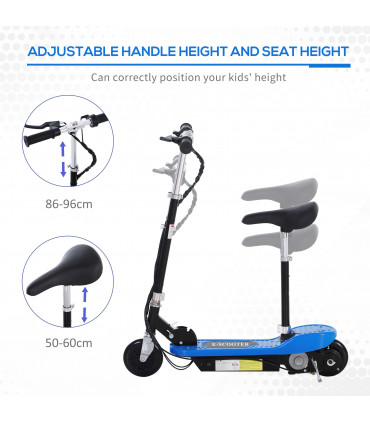 Kids Foldable Electric Powered Scooters 120W Toy Brake Kickstand Blue HOMCOM