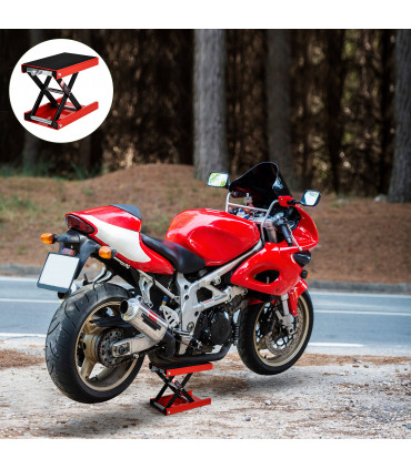 500KG Steel Motorbike Repair Lift X Frame Adjustment Jack Rubber Top Durhand