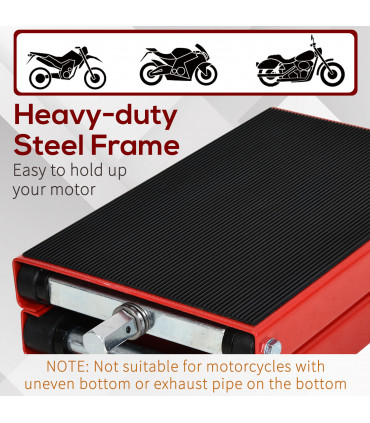 500KG Steel Motorbike Repair Lift X Frame Adjustment Jack Rubber Top Durhand