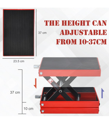 500KG Steel Motorbike Repair Lift X Frame Adjustment Jack Rubber Top Durhand