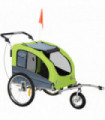 Pet Bicycle Trailer Water Resistant Carrier 3 Wheels Push Pull Brake Pawhut