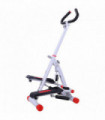 Foldable Stepper Adjustable Step Machine w/ Handlebar LCD Display, Red HOMCOM