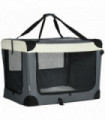 81cm Foldable Pet Carrier w/ Cushion, for Medium Dogs and Cats - Grey Pawhut