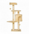 Cat Tree Activity Centre Scratching Post With Toys 4-tier Beige 114cm Pawhut