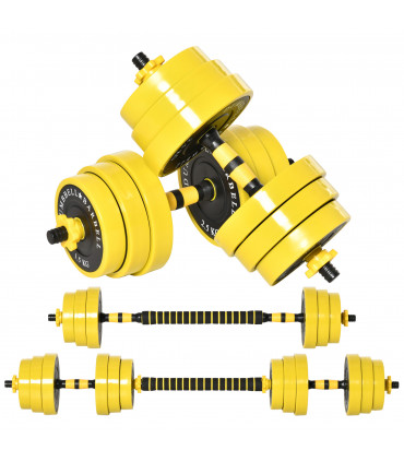 25KG Barbell & Dumbbell Set Fitness Exercise Home Gym Plate Bar HOMCOM