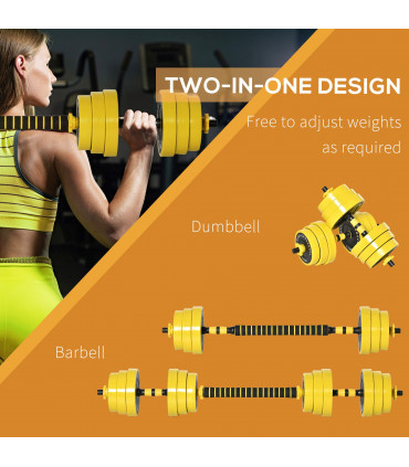 25KG Barbell & Dumbbell Set Fitness Exercise Home Gym Plate Bar HOMCOM