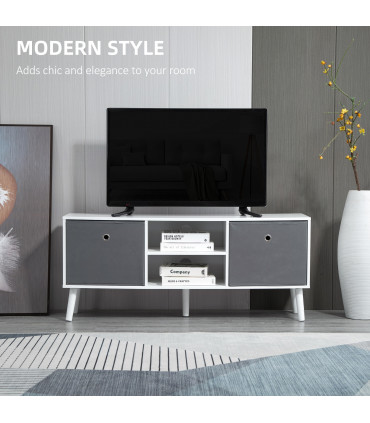 HOMCOM Modern TV Cabinet Stand w/ Shelves & Drawers, Living Room Bedroom