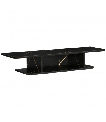 Floating TV Unit Stand Wall Mount Media Console with Storage Shelf, Black