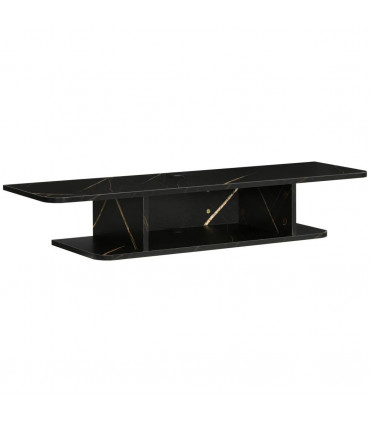 Floating TV Unit Stand Wall Mount Media Console with Storage Shelf, Black