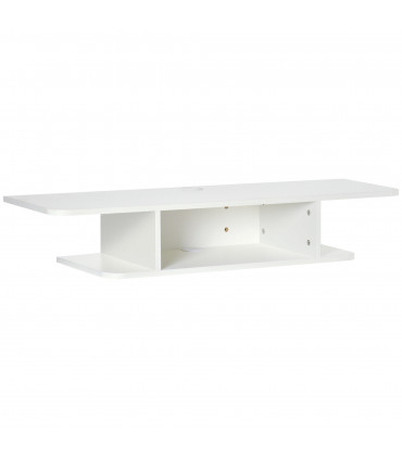 Floating TV Unit Stand Wall Mount Media Console with Storage Shelf, White