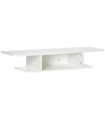 Floating TV Unit Stand Wall Mount Media Console with Storage Shelf, White