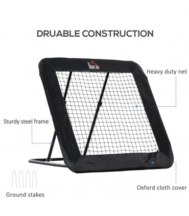 Football Training Net Training Rebounder Net w/ Adjustable Angles - Black