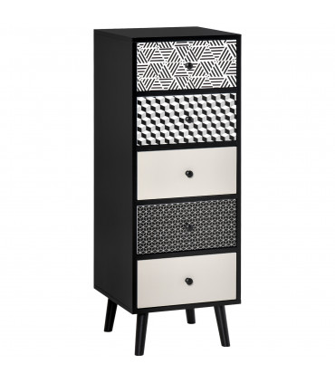 Chest of Drawers, 5 Drawer Dresser, Wooden Storage Cabinet Bedroom, Living Room