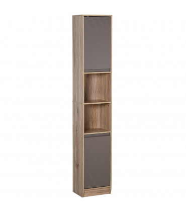 170cm Freestanding Storage Cabinet Slimline Unit w/ 2 Cupboards 2 Compartments