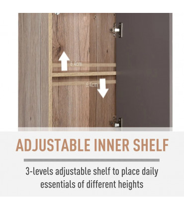 170cm Freestanding Storage Cabinet Slimline Unit w/ 2 Cupboards 2 Compartments