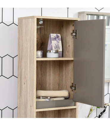 170cm Freestanding Storage Cabinet Slimline Unit w/ 2 Cupboards 2 Compartments