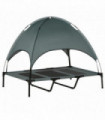 122 cm Elevated Pet Bed Dog Cot Tent with Canopy Instant Shelter Outdoor Grey