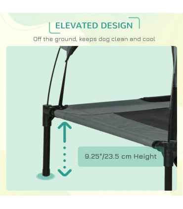 122 cm Elevated Pet Bed Dog Cot Tent with Canopy Instant Shelter Outdoor Grey