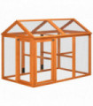 PawHut Chicken Run, Wooden Chicken Coop w/ Combinable Design - Orange