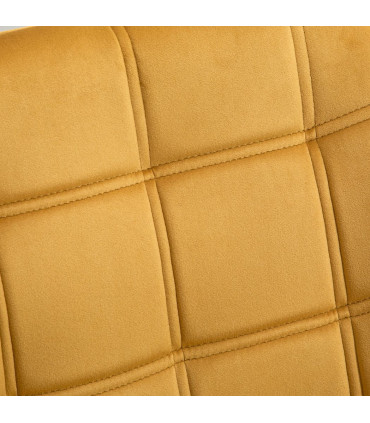 Luxe Velvet-Feel Accent Chair w/ Wide Arms Slanted Back Padding Wood Legs Yellow