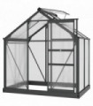 Polycarbonate Walk-In Garden Greenhouse Aluminium Frame w/ Slide Door 6 x 4ft