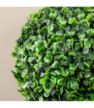 HOMCOM Set of 2 Potted Artificial Plants Boxwood Ball Trees Outdoor, 60cm