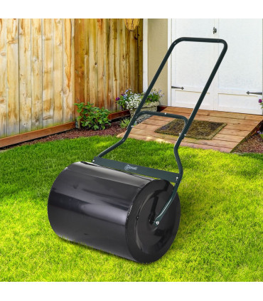 60L Steel Garden Roller Push Pull w/ Fillable Cylinder Water Rolling Drum