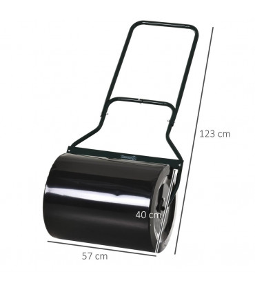 60L Steel Garden Roller Push Pull w/ Fillable Cylinder Water Rolling Drum