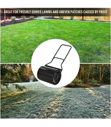 60L Steel Garden Roller Push Pull w/ Fillable Cylinder Water Rolling Drum