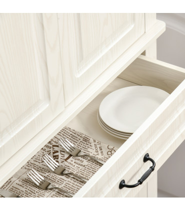 HOMCOM 180cm Kitchen Pantry Storage Cabinet Server Food Organizer, White