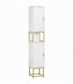 kleankin Freestanding Bathroom Cabinet Linen Towel w/ Adjustable Shelf, 2 Doors